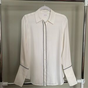 Frame White Button Blouse 100% Silk
